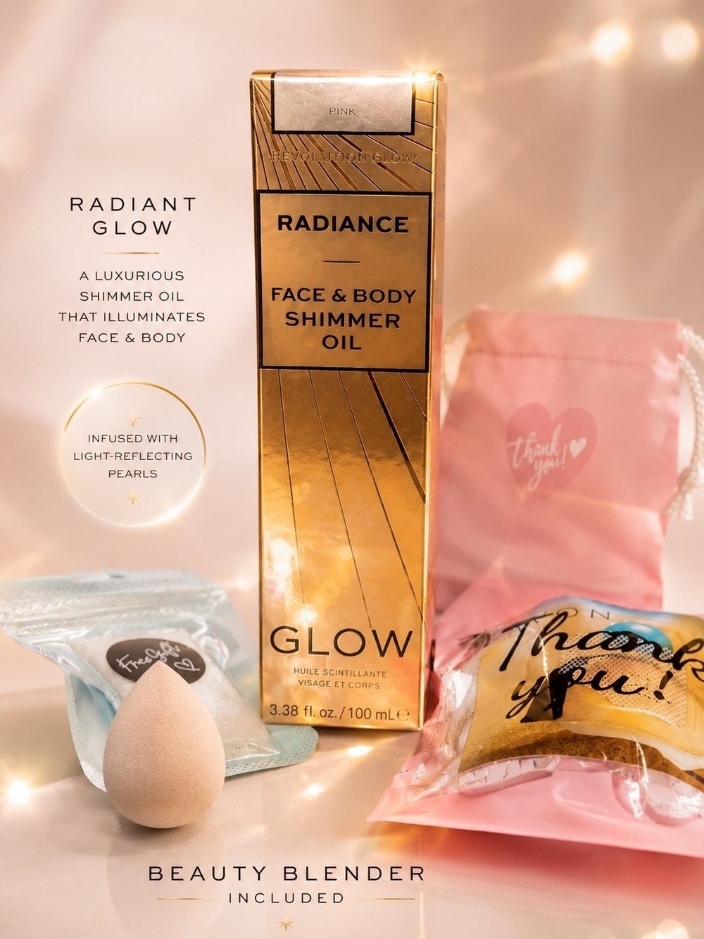 Revolution Gold Face Body Shimmer Oil
